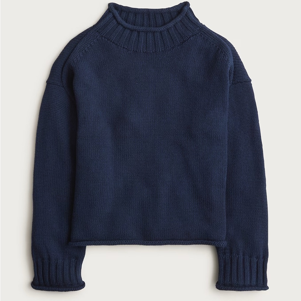 NWT J.Crew 2025 Rollneck Sweater in Navy Blue XS